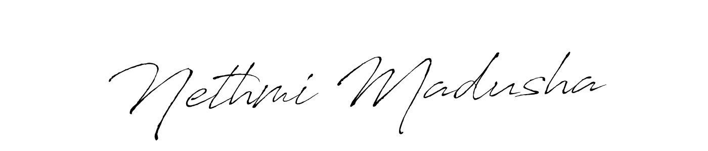 if you are searching for the best signature style for your name Nethmi Madusha. so please give up your signature search. here we have designed multiple signature styles  using Antro_Vectra. Nethmi Madusha signature style 6 images and pictures png