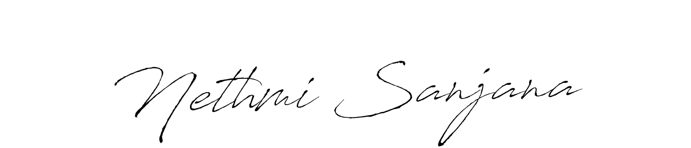 Make a beautiful signature design for name Nethmi Sanjana. With this signature (Antro_Vectra) style, you can create a handwritten signature for free. Nethmi Sanjana signature style 6 images and pictures png