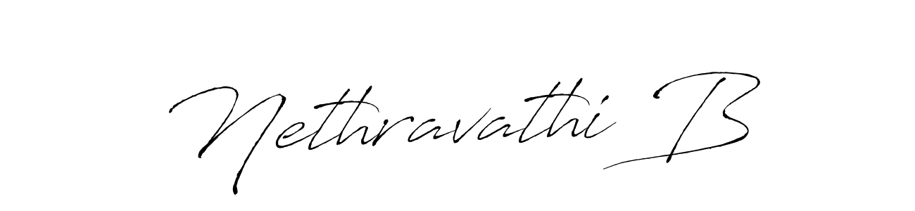 You should practise on your own different ways (Antro_Vectra) to write your name (Nethravathi B) in signature. don't let someone else do it for you. Nethravathi B signature style 6 images and pictures png