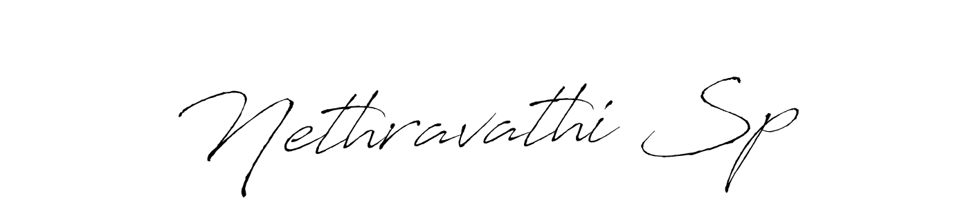 Create a beautiful signature design for name Nethravathi Sp. With this signature (Antro_Vectra) fonts, you can make a handwritten signature for free. Nethravathi Sp signature style 6 images and pictures png