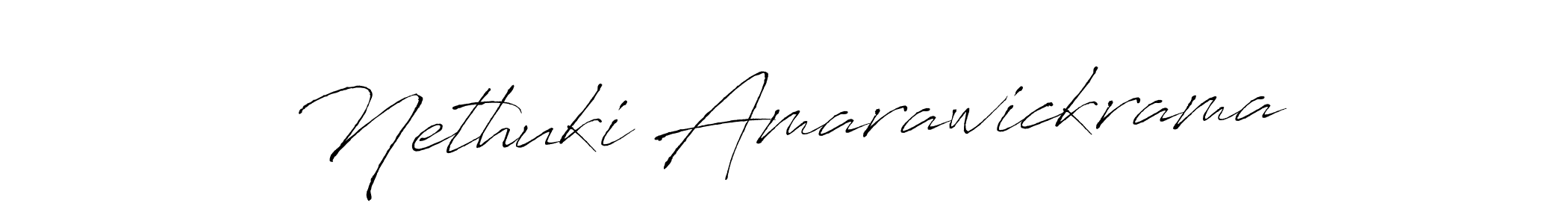 How to make Nethuki Amarawickrama name signature. Use Antro_Vectra style for creating short signs online. This is the latest handwritten sign. Nethuki Amarawickrama signature style 6 images and pictures png
