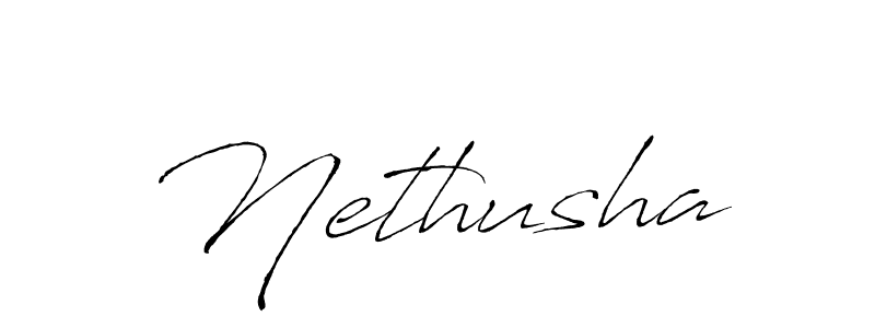 Use a signature maker to create a handwritten signature online. With this signature software, you can design (Antro_Vectra) your own signature for name Nethusha. Nethusha signature style 6 images and pictures png