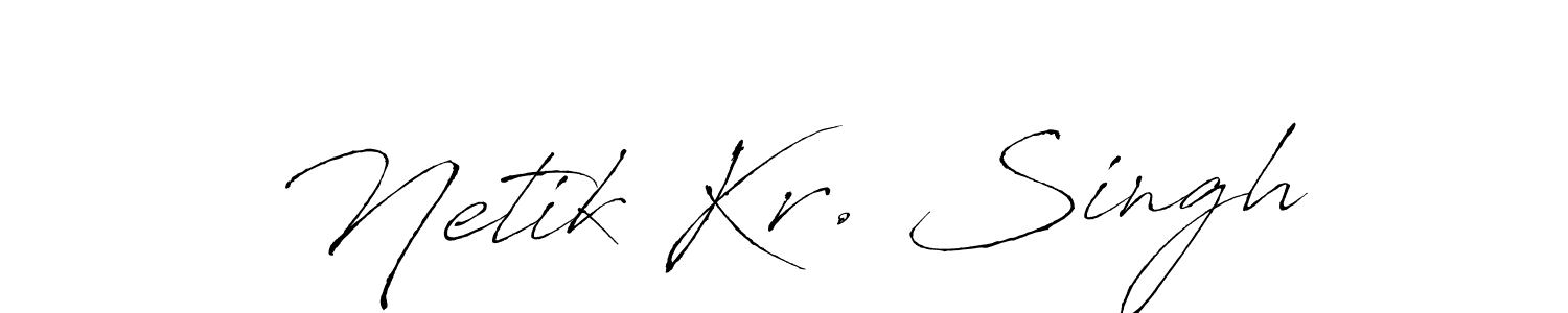 Netik Kr. Singh stylish signature style. Best Handwritten Sign (Antro_Vectra) for my name. Handwritten Signature Collection Ideas for my name Netik Kr. Singh. Netik Kr. Singh signature style 6 images and pictures png