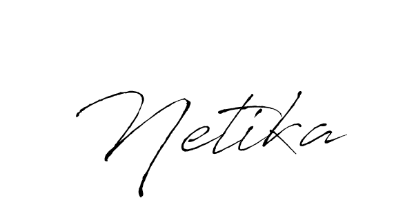 Design your own signature with our free online signature maker. With this signature software, you can create a handwritten (Antro_Vectra) signature for name Netika. Netika signature style 6 images and pictures png