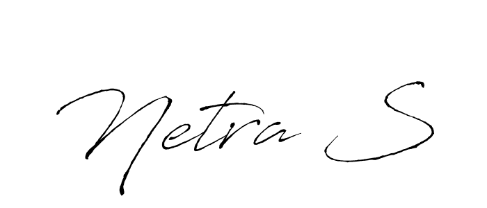 The best way (Antro_Vectra) to make a short signature is to pick only two or three words in your name. The name Netra S include a total of six letters. For converting this name. Netra S signature style 6 images and pictures png