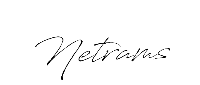 How to make Netrams name signature. Use Antro_Vectra style for creating short signs online. This is the latest handwritten sign. Netrams signature style 6 images and pictures png