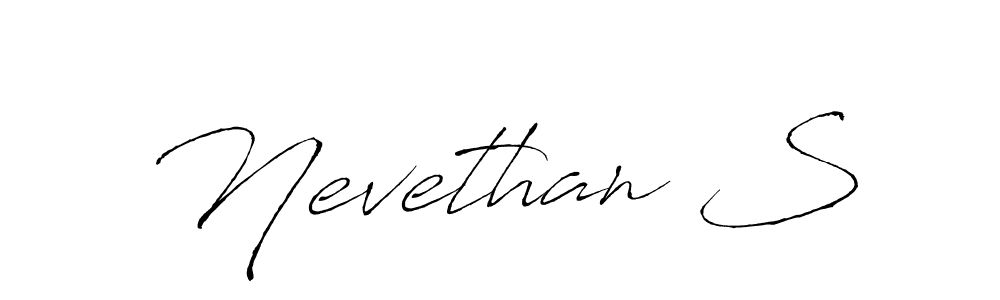 if you are searching for the best signature style for your name Nevethan S. so please give up your signature search. here we have designed multiple signature styles  using Antro_Vectra. Nevethan S signature style 6 images and pictures png