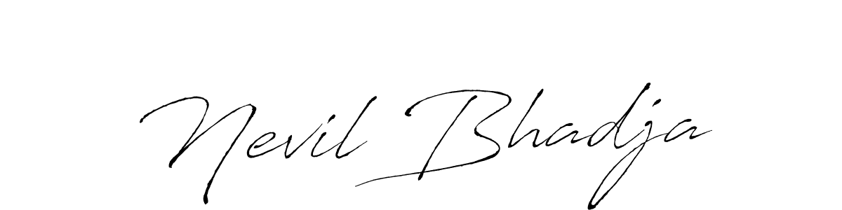 Use a signature maker to create a handwritten signature online. With this signature software, you can design (Antro_Vectra) your own signature for name Nevil Bhadja. Nevil Bhadja signature style 6 images and pictures png