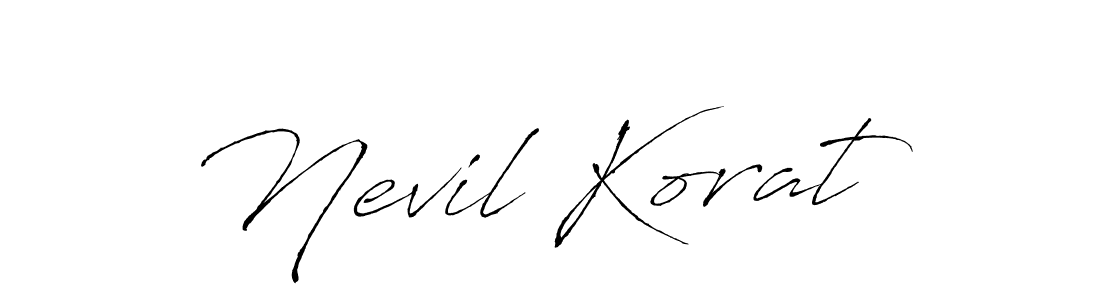 Create a beautiful signature design for name Nevil Korat. With this signature (Antro_Vectra) fonts, you can make a handwritten signature for free. Nevil Korat signature style 6 images and pictures png