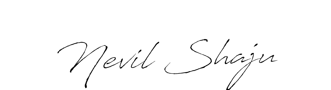 Use a signature maker to create a handwritten signature online. With this signature software, you can design (Antro_Vectra) your own signature for name Nevil Shaju. Nevil Shaju signature style 6 images and pictures png