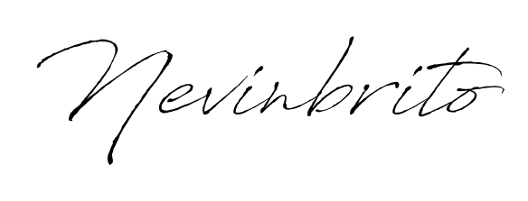 A sleek calligraphic signature for name Nevinbrito utilizing Antro_Vectra styling. Great for adding personal signatures to photos and art. Nevinbrito signature style 6 images and pictures png
