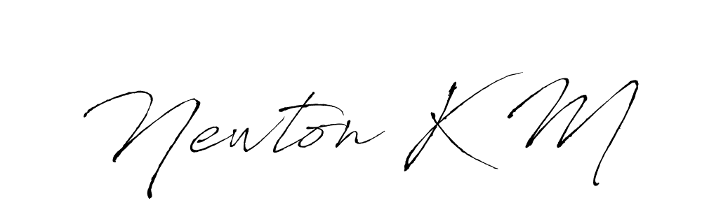 Create a beautiful signature design for name Newton K M. With this signature (Antro_Vectra) fonts, you can make a handwritten signature for free. Newton K M signature style 6 images and pictures png