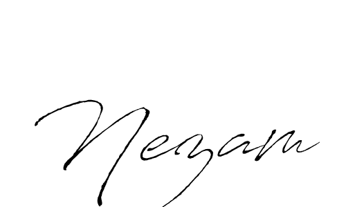 Design your own signature with our free online signature maker. With this signature software, you can create a handwritten (Antro_Vectra) signature for name Nezam. Nezam signature style 6 images and pictures png