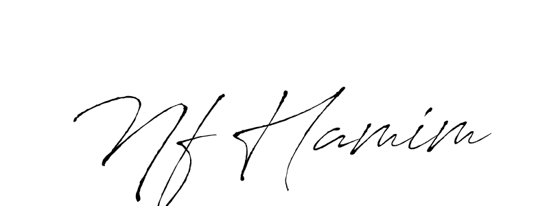 Make a beautiful signature design for name Nf Hamim. With this signature (Antro_Vectra) style, you can create a handwritten signature for free. Nf Hamim signature style 6 images and pictures png