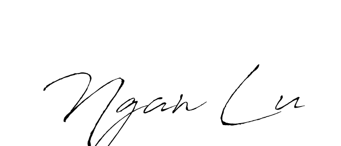 Make a beautiful signature design for name Ngan Lu. With this signature (Antro_Vectra) style, you can create a handwritten signature for free. Ngan Lu signature style 6 images and pictures png
