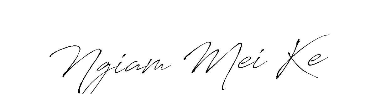 The best way (Antro_Vectra) to make a short signature is to pick only two or three words in your name. The name Ngiam Mei Ke include a total of six letters. For converting this name. Ngiam Mei Ke signature style 6 images and pictures png