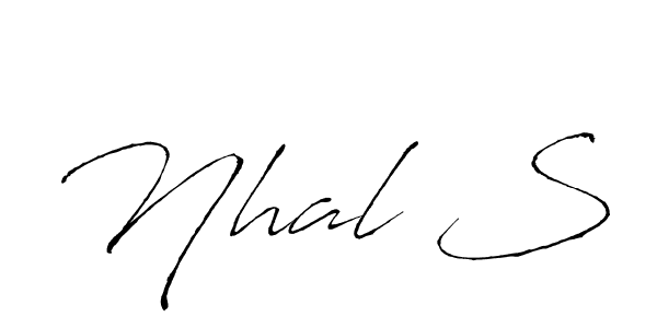 Make a beautiful signature design for name Nhal S. With this signature (Antro_Vectra) style, you can create a handwritten signature for free. Nhal S signature style 6 images and pictures png