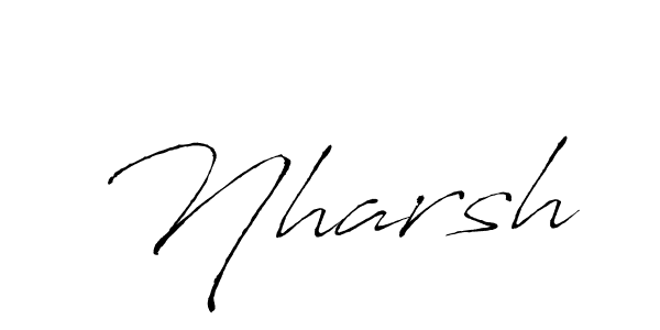 Make a beautiful signature design for name Nharsh. With this signature (Antro_Vectra) style, you can create a handwritten signature for free. Nharsh signature style 6 images and pictures png