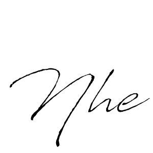 Make a beautiful signature design for name Nhe. With this signature (Antro_Vectra) style, you can create a handwritten signature for free. Nhe signature style 6 images and pictures png