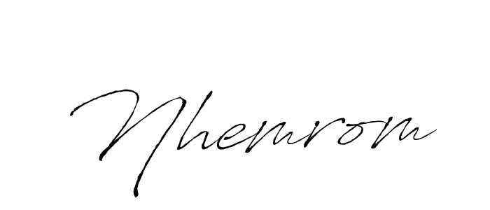 How to make Nhemrom name signature. Use Antro_Vectra style for creating short signs online. This is the latest handwritten sign. Nhemrom signature style 6 images and pictures png