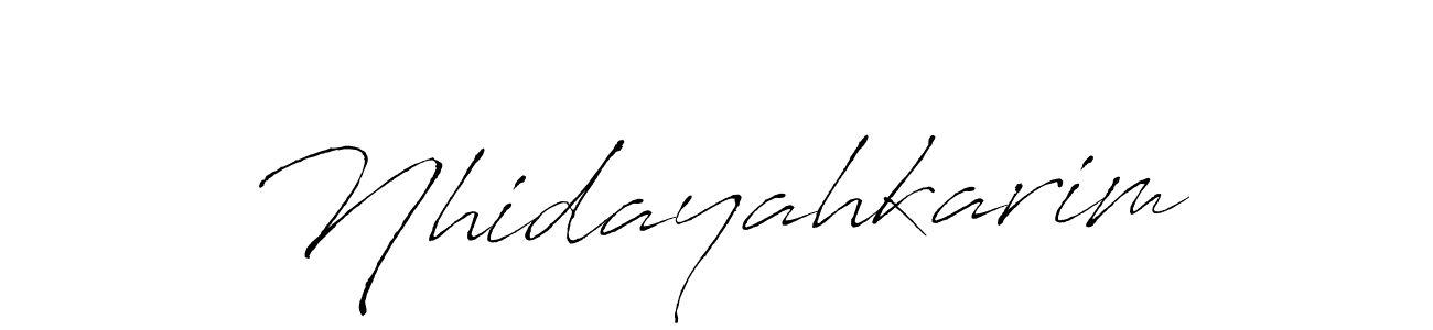 Create a beautiful signature design for name Nhidayahkarim. With this signature (Antro_Vectra) fonts, you can make a handwritten signature for free. Nhidayahkarim signature style 6 images and pictures png