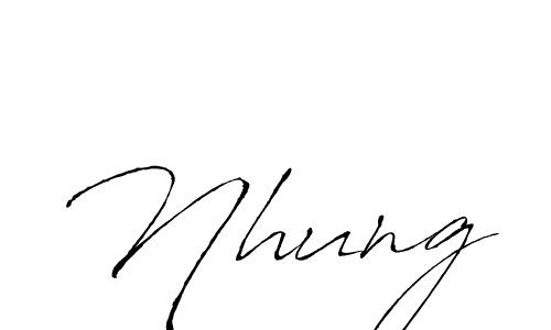 Antro_Vectra is a professional signature style that is perfect for those who want to add a touch of class to their signature. It is also a great choice for those who want to make their signature more unique. Get Nhung name to fancy signature for free. Nhung signature style 6 images and pictures png