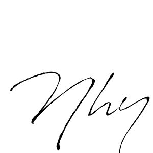 if you are searching for the best signature style for your name Nhy. so please give up your signature search. here we have designed multiple signature styles  using Antro_Vectra. Nhy signature style 6 images and pictures png