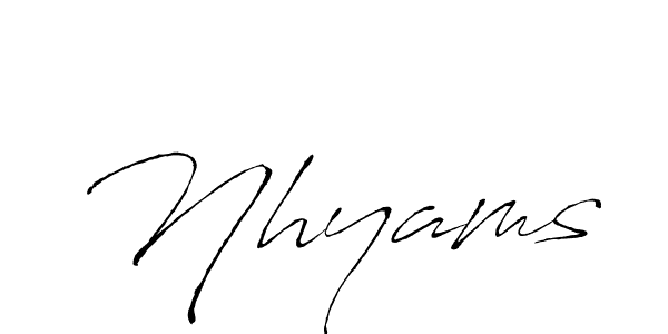 The best way (Antro_Vectra) to make a short signature is to pick only two or three words in your name. The name Nhyams include a total of six letters. For converting this name. Nhyams signature style 6 images and pictures png