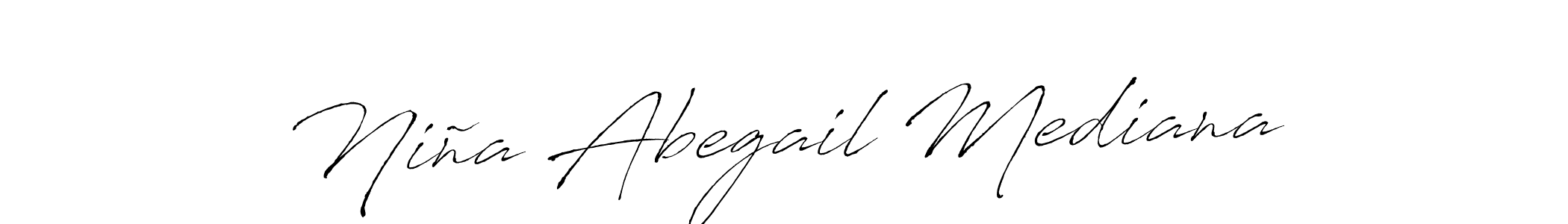 The best way (Antro_Vectra) to make a short signature is to pick only two or three words in your name. The name Niña Abegail Mediana include a total of six letters. For converting this name. Niña Abegail Mediana signature style 6 images and pictures png