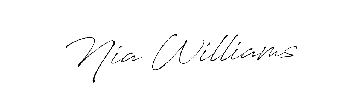 You should practise on your own different ways (Antro_Vectra) to write your name (Nia Williams) in signature. don't let someone else do it for you. Nia Williams signature style 6 images and pictures png