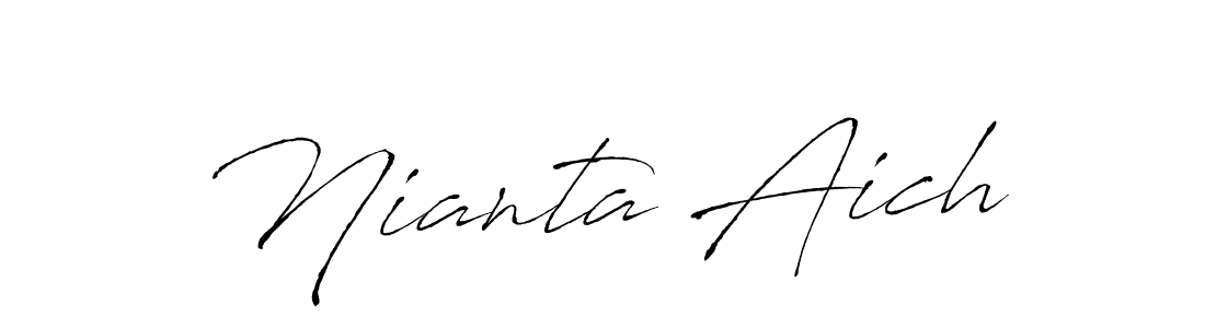 How to make Nianta Aich name signature. Use Antro_Vectra style for creating short signs online. This is the latest handwritten sign. Nianta Aich signature style 6 images and pictures png