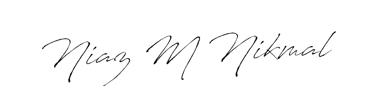 How to make Niaz M Nikmal name signature. Use Antro_Vectra style for creating short signs online. This is the latest handwritten sign. Niaz M Nikmal signature style 6 images and pictures png