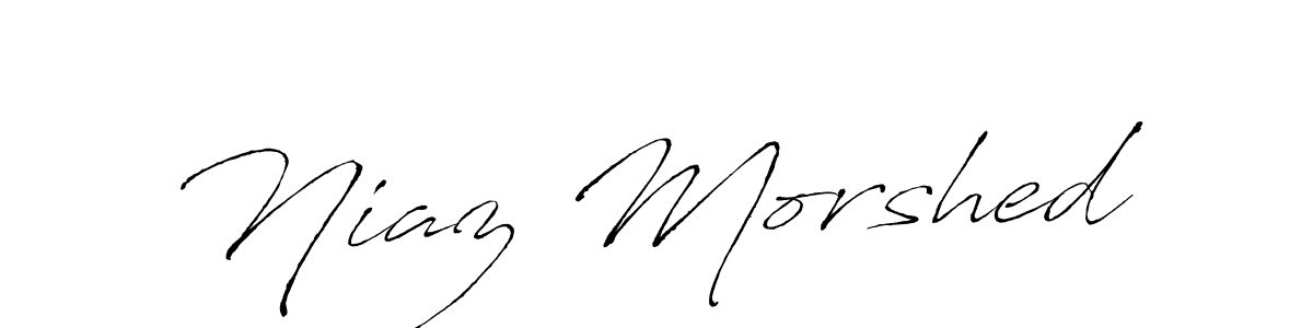 How to make Niaz Morshed name signature. Use Antro_Vectra style for creating short signs online. This is the latest handwritten sign. Niaz Morshed signature style 6 images and pictures png