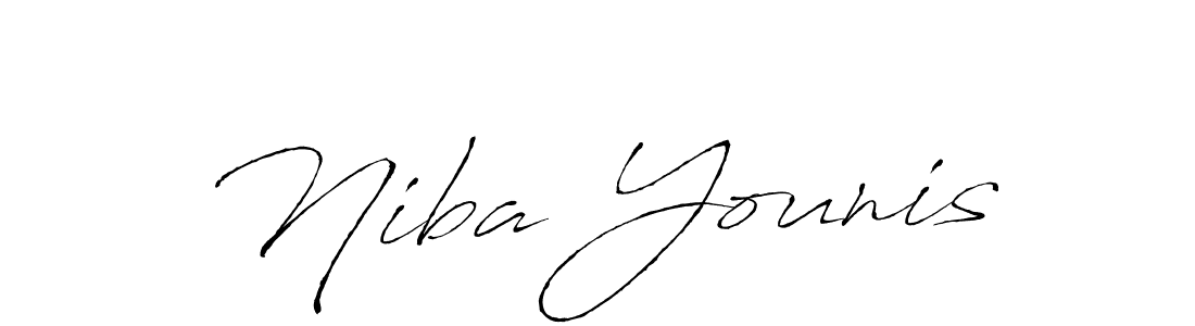Niba Younis stylish signature style. Best Handwritten Sign (Antro_Vectra) for my name. Handwritten Signature Collection Ideas for my name Niba Younis. Niba Younis signature style 6 images and pictures png