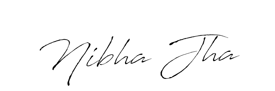 Create a beautiful signature design for name Nibha Jha. With this signature (Antro_Vectra) fonts, you can make a handwritten signature for free. Nibha Jha signature style 6 images and pictures png