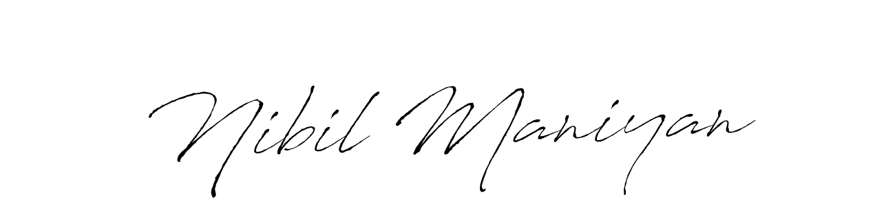 Antro_Vectra is a professional signature style that is perfect for those who want to add a touch of class to their signature. It is also a great choice for those who want to make their signature more unique. Get Nibil Maniyan name to fancy signature for free. Nibil Maniyan signature style 6 images and pictures png