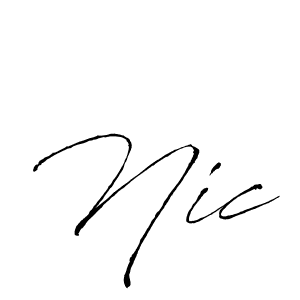 Make a beautiful signature design for name Nic. With this signature (Antro_Vectra) style, you can create a handwritten signature for free. Nic signature style 6 images and pictures png