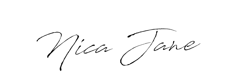 Use a signature maker to create a handwritten signature online. With this signature software, you can design (Antro_Vectra) your own signature for name Nica Jane. Nica Jane signature style 6 images and pictures png