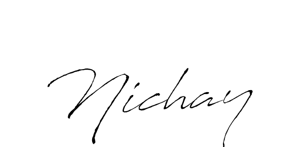 Make a beautiful signature design for name Nichay. With this signature (Antro_Vectra) style, you can create a handwritten signature for free. Nichay signature style 6 images and pictures png