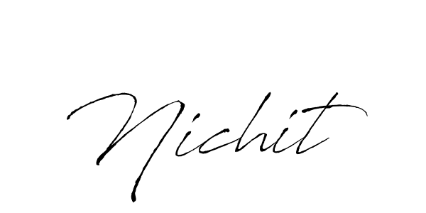 Design your own signature with our free online signature maker. With this signature software, you can create a handwritten (Antro_Vectra) signature for name Nichit. Nichit signature style 6 images and pictures png