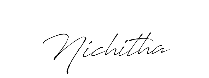 Make a beautiful signature design for name Nichitha. With this signature (Antro_Vectra) style, you can create a handwritten signature for free. Nichitha signature style 6 images and pictures png