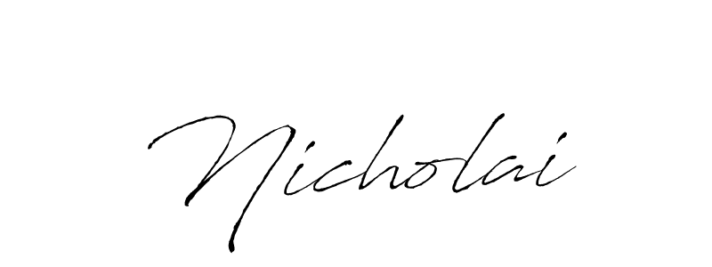 Make a beautiful signature design for name Nicholai. With this signature (Antro_Vectra) style, you can create a handwritten signature for free. Nicholai signature style 6 images and pictures png