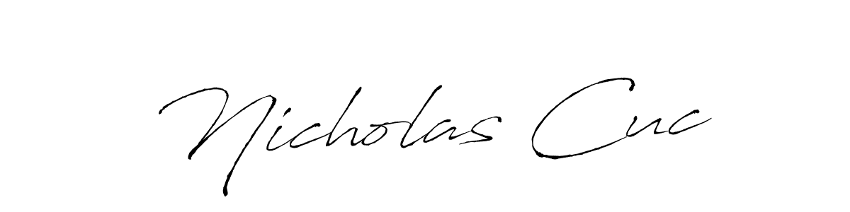 How to make Nicholas Cuc name signature. Use Antro_Vectra style for creating short signs online. This is the latest handwritten sign. Nicholas Cuc signature style 6 images and pictures png