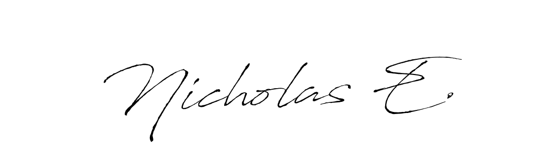 Use a signature maker to create a handwritten signature online. With this signature software, you can design (Antro_Vectra) your own signature for name Nicholas E.. Nicholas E. signature style 6 images and pictures png