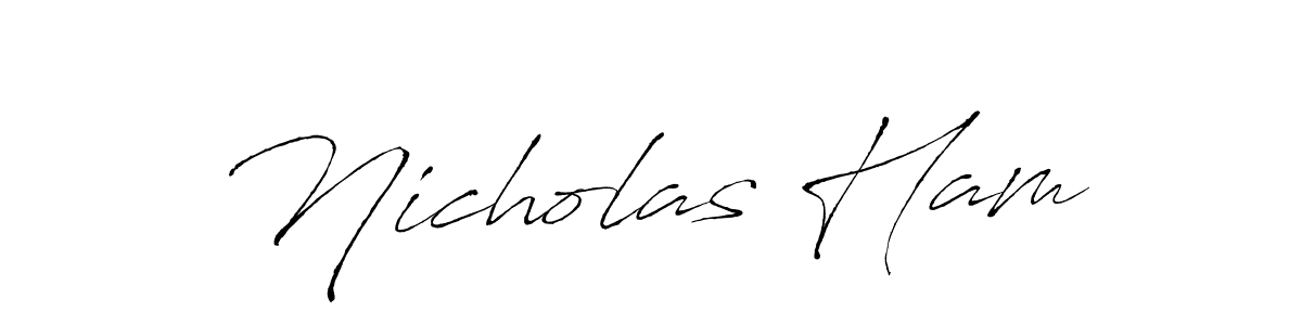 Design your own signature with our free online signature maker. With this signature software, you can create a handwritten (Antro_Vectra) signature for name Nicholas Ham. Nicholas Ham signature style 6 images and pictures png