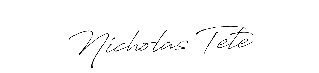 Also You can easily find your signature by using the search form. We will create Nicholas Tete name handwritten signature images for you free of cost using Antro_Vectra sign style. Nicholas Tete signature style 6 images and pictures png