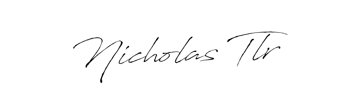 How to make Nicholas Tlr name signature. Use Antro_Vectra style for creating short signs online. This is the latest handwritten sign. Nicholas Tlr signature style 6 images and pictures png