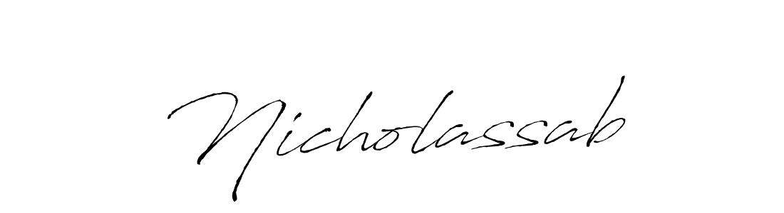 Make a beautiful signature design for name Nicholassab. With this signature (Antro_Vectra) style, you can create a handwritten signature for free. Nicholassab signature style 6 images and pictures png