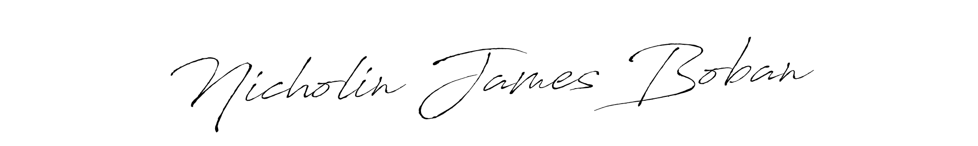 Similarly Antro_Vectra is the best handwritten signature design. Signature creator online .You can use it as an online autograph creator for name Nicholin James Boban. Nicholin James Boban signature style 6 images and pictures png