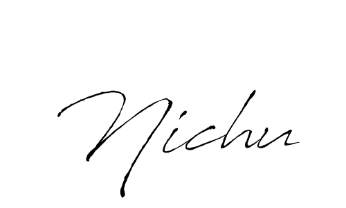 The best way (Antro_Vectra) to make a short signature is to pick only two or three words in your name. The name Nichu include a total of six letters. For converting this name. Nichu signature style 6 images and pictures png